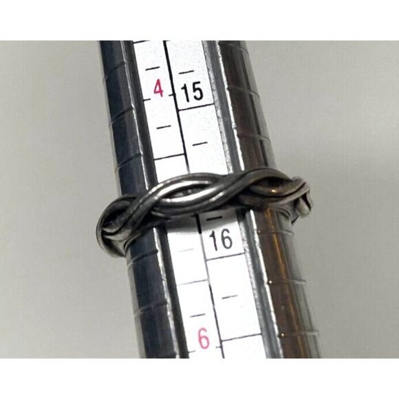 925 Sterling Silver Pandora Wave Ring Size 4 - Picture 3 of 4